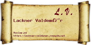 Lackner Valdemár névjegykártya
